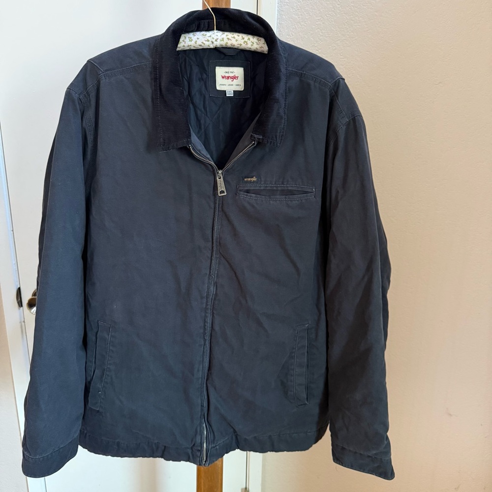 Wrangler Men's Black Quilted‎ Lined Chore Barn Coat-Size 2XL